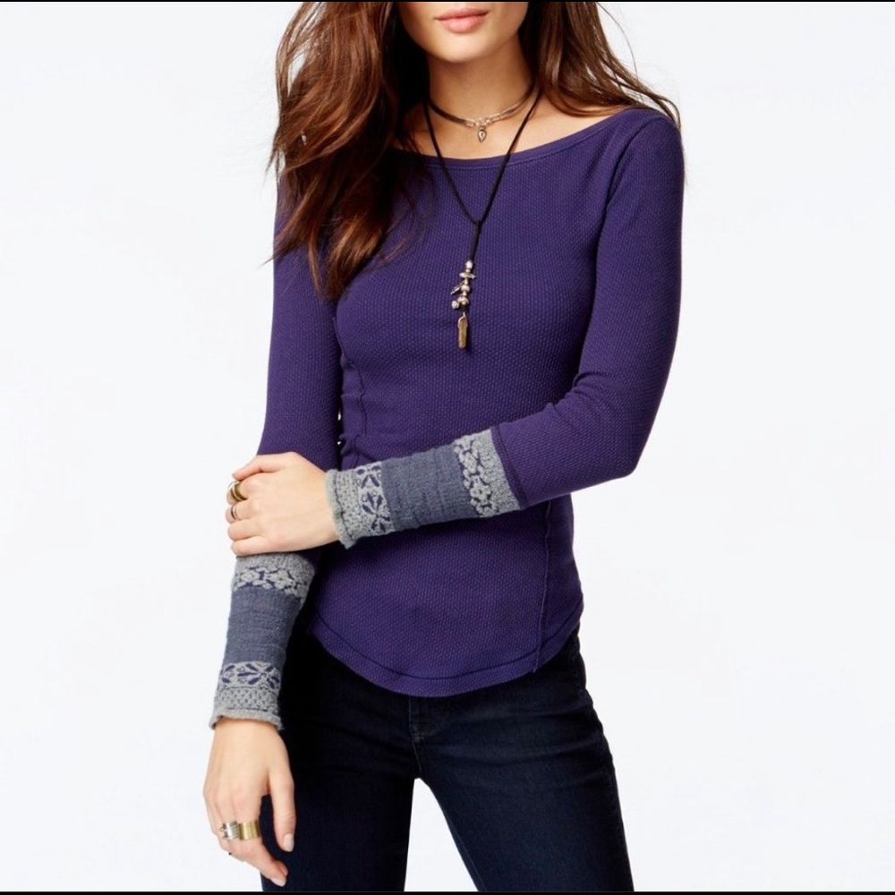 EUC Free People Rosey Cuff Thermal Size L